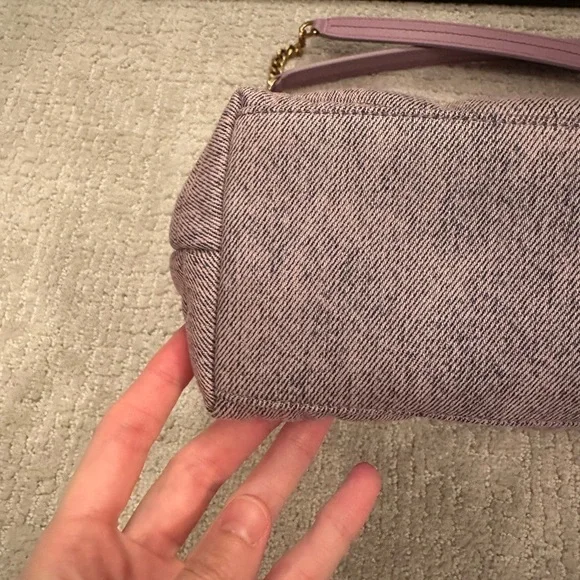 YSL Saint Laurent Lilac Denim Puffer Bag- Small LouLou - Picture 12 of 14
